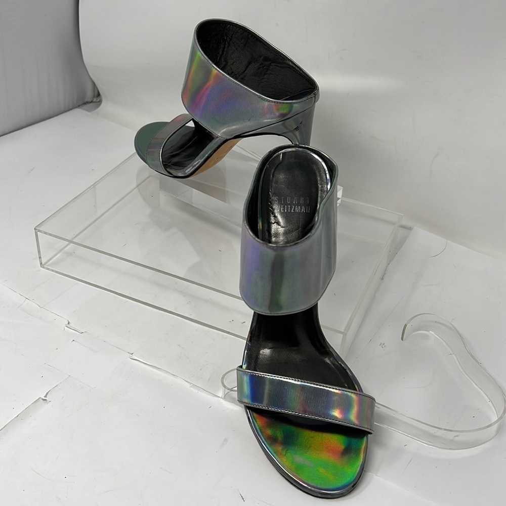 Stuart Weitzman Sz 8.5 Myslide Metallic Specchio … - image 4
